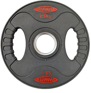 Диск с уретановым покрытием и хватами 2,5 кг. Panatta 1BP025 | Panatta | italy-sport.ru