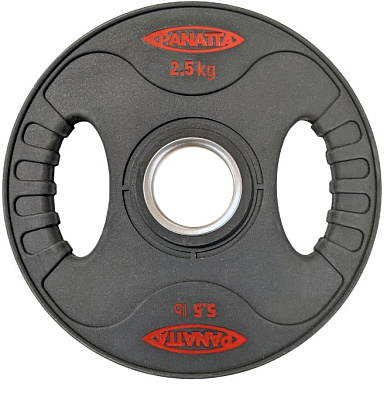 Диск с уретановым покрытием и хватами 2,5 кг. Panatta 1BP025 | Panatta | italy-sport.ru