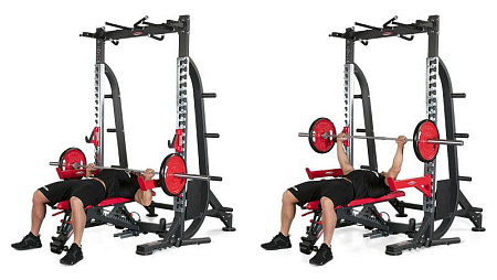 Силовая полурама с фиксируемой скамьей и аксессуарами (полная) Panatta 1HP234 | Panatta | italy-sport.ru